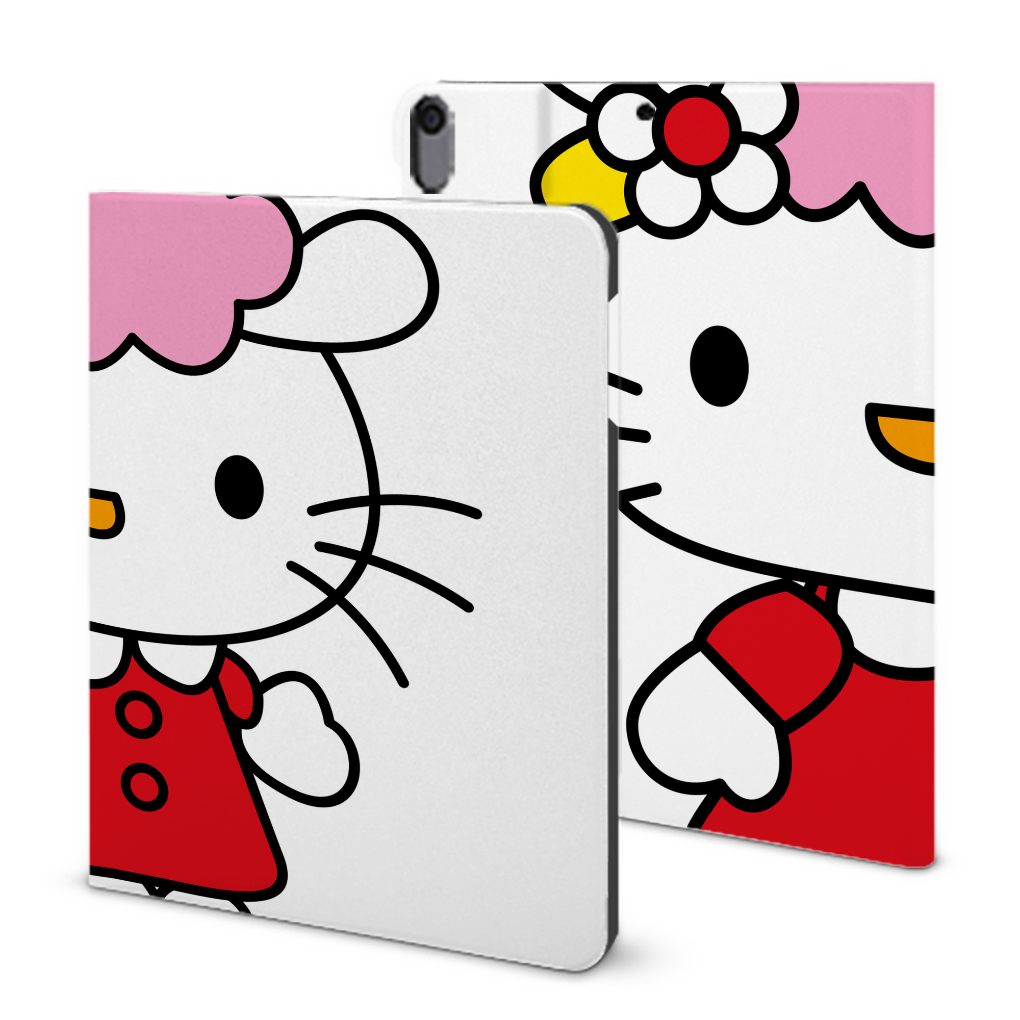（画像用） Hello Kitty ハローキティ IPad ケース ブック型 PUレザー TPU 耐衝撃 軽量 薄型 ペン収納なし 全面保護 IPad 各モデル対応